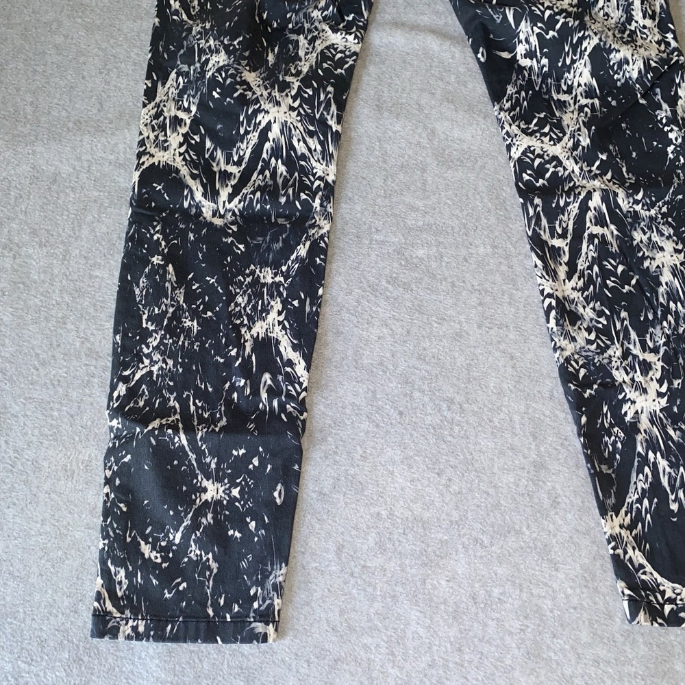 bebe Jeans Women's 28 Skinny Pants Black White Marble Print Stretch Mid Rise - Picture 14 of 16